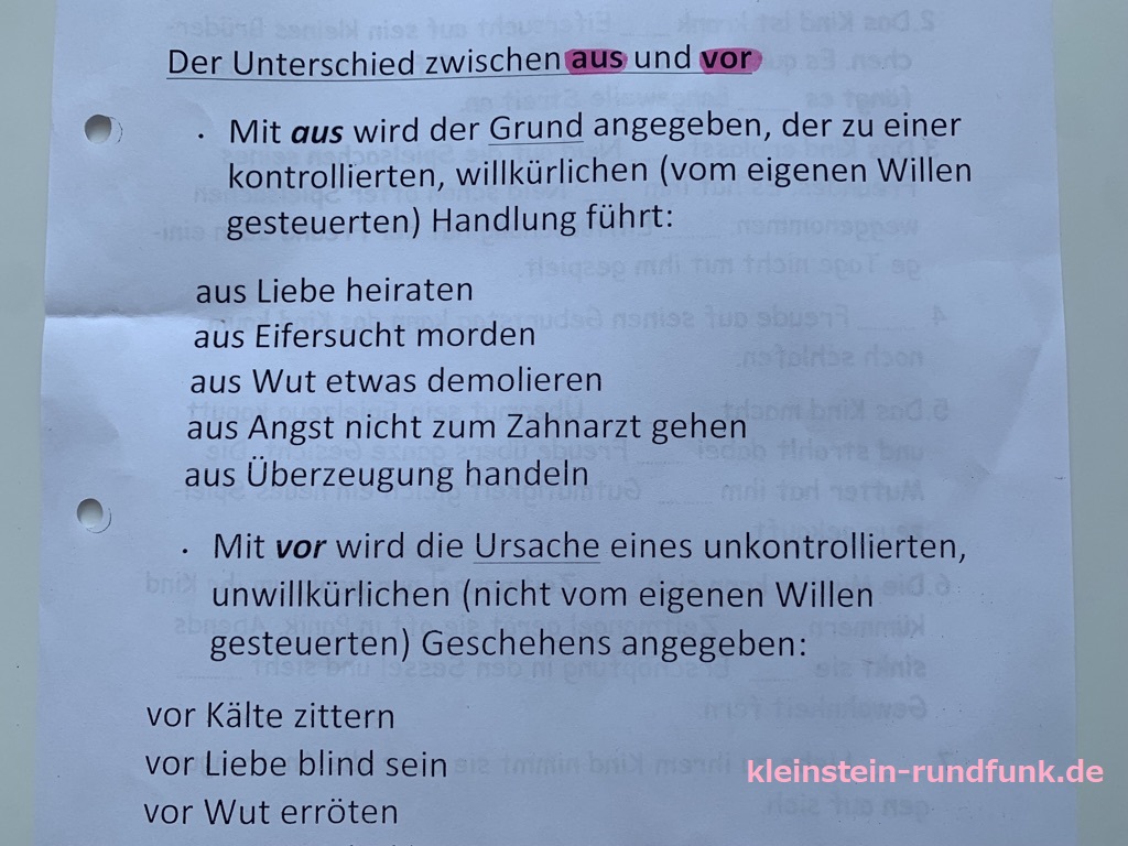D ドイツ語 因果関係の副文と名詞化 Kleinstein Rundfunk 小石のつぶやき放送局